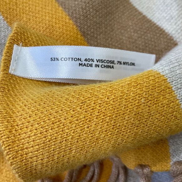 Talbots Womens Knit Ruana Shawl Wrap Beige/Yellow OS Sweater Poncho Lagenlook - Picture 6 of 7